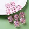 Transparent Printed Acrylic Beads MACR-S374-08A-03-6