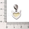 304 Stainless Steel Pave White Shell European Dangle Charms STAS-G308-32P-01-3