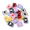UV Plating Rainbow Iridescent Acrylic Enamel Beads SACR-G034-11-1