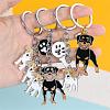 WEWAYSMILE 2 pcs Dog Keychain Car Keychain Pet Pendant Key-Ring Lovely Dog Key-ring Portable Metal Keychain Gift for Pet Lover Birthday Puppy Theme Party Supplies (Rottweiler) JX797A-5