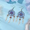 304 Stainless Steel with Glass Dangle with Natural Agate Stud Earring EJEW-MZ00185-02-2