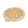Brass Micro Pave Clear Cubic Zirconia Pendants ZIRC-A018-05G-RS-3