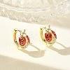 Brass Micro Pave Cubic Zirconia Hoop Earring KK-CBA98BA-09G-A-1