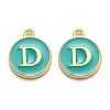 Golden Plated Alloy Enamel Charms ENAM-Q437-15D-1