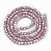 Opaque Solid Color Electroplate Glass Beads Strands EGLA-A039-P2mm-A13-3