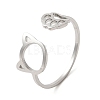 304 Stainless Steel Open Cuff Ring RJEW-Z026-05P-1