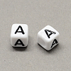 Large Hole Acrylic Letter European Beads SACR-Q103-8mm-01A-2