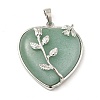 Heart Natural Green Aventurine Pendants GP356-2-1
