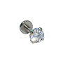 304 Stainless Steel Clear Cubic Zirconia Threadless Labrets For Women Men WGF4990-03-1