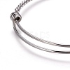 Adjustable Twisted Stainless Steel Expandable Bangle Making BJEW-XCP0002-09P-2