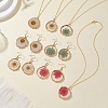 Inner Dried Flower Resin Dangle Earring & Pendant Necklaces Sets SJEW-FS00005-6
