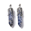 Natural Blue Spot Jasper Big Pointed Pendants G-E059-03AS-01-2