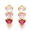 Brass Micro Pave Cubic Zirconia Charms KK-N263-95B-G-1