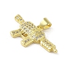 Rack Plating Brass Micro Pave Cubic Zirconia Pendants KK-C052-08C-G-2