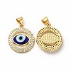 Rack Plating Real 18K Gold Plated Brass Micro Pave Clear Cubic Zirconia Pendants ZIRC-L102-07G-06-2