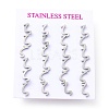 304 Stainless Steel Greek Alphabet Stud Earrings STAS-D007-07P-18-3