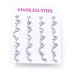 Tarnish Resistant 304 Stainless Steel Greek Alphabet Stud Earrings STAS-D007-07P-18-3