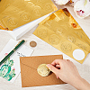 CRASPIRE 50 Sheets 5 Styles Self Adhesive Gold Foil Embossed Stickers DIY-CP0010-42-3