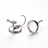 Tarnish Resistant 304 Stainless Steel Leverback Earring Settings X-STAS-F191-03P-10mm-2