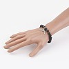 Natural Lava Rock Beads Stretch Bracelets X-BJEW-JB02712-3