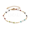 Faceted Rondelle Glass Beaded Bracelets BJEW-JB05761-1