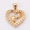 Brass Micro Pave Cubic Zirconia Pendants ZIRC-K076-08G-2