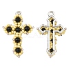 Natural Black Onyx(Dyed & Heated) & Glass Seed Beaded Pendants PALLOY-MZ01404-02-1