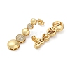 Brass Micro Pave Cubic Zirconia Dangle Stud Earrings EJEW-P252-06D-G-2