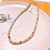 Synthetic Imperial Jasper Heishi Graduated Beaded Necklaces JO0051-12-1