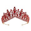 Teardrop Alloy Rhinestone Pendant Necklaces & Stud Dangle Earrings & Crown Hair Band Sets FS-WGCA643-02-2