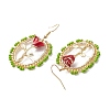 Valentine's Day Alloy Enamel Seed Glass Dangle Earrings EJEW-MZ00391-03-4