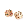 Brass Cubic Zirconia Bead Caps ZIRC-L105-03A-G-2