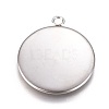 Tarnish Resistant 304 Stainless Steel Pendant Cabochon Settings X-STAS-G127-13-22mm-P-2