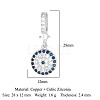 Brass Micro Pave Cubic Zirconia Pendants ZIRC-OY001-33-P-2