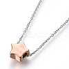 304 Stainless Steel Pendant Necklaces NJEW-L154-01RGP-3