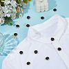 6Pcs Flat Round Brass Enamel Cufflinks FIND-ME0003-12-5