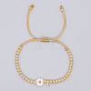 Golden Tone Daisy Braided Bead Bracelets WY1454-9-1