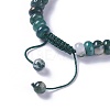 Adjustable Natural Indian Agate Braided Bead Bracelets BJEW-F369-A04-3