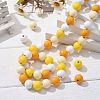 160Pcs 4 Colors Farmhouse Country and Rustic Style Painted Natural Wood Beads WOOD-LS0001-01H-5