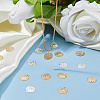 40Pcs 2 Colors Brass Coin Charms KK-DC0005-10-4