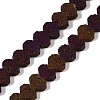 Electroplated Natural Lava Rock Beads Strands G-Q1009-G01-02A-1