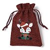 Christmas Theme Jute Cloth Storage Bags ABAG-F010-01A-06-2
