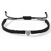 304 Stainless Steel Heart with Letter Bead Braided Bead Bracelets OO6447-35-1