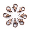 Red Copper Tone Zinc Alloy Lobster Claw Clasps X-E103-NFR-1
