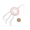 Acrylic Woven Net/Web with Feather Pendant Decorations HJEW-JM02352-02-2