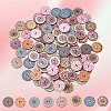 100Pcs 2-Hole Poplar Board Buttons BUTT-CY0001-14-6