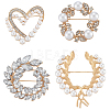 4Pcs 4 Styles Alloy Rhinestone Brooches for Clothes JEWB-CN0001-06-1