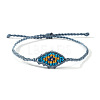 Adjustable Evil Eye Polyester Cord Braided Bracelets for Men Women BI7988-15-1
