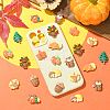 60Pcs 10 Styles Autumn Theme Resin Cabochons RESI-SC0006-37-5