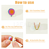 10Pcs 5 Colors 304 Stainless Steel Cuff Earrings EJEW-HS0001-34A-4